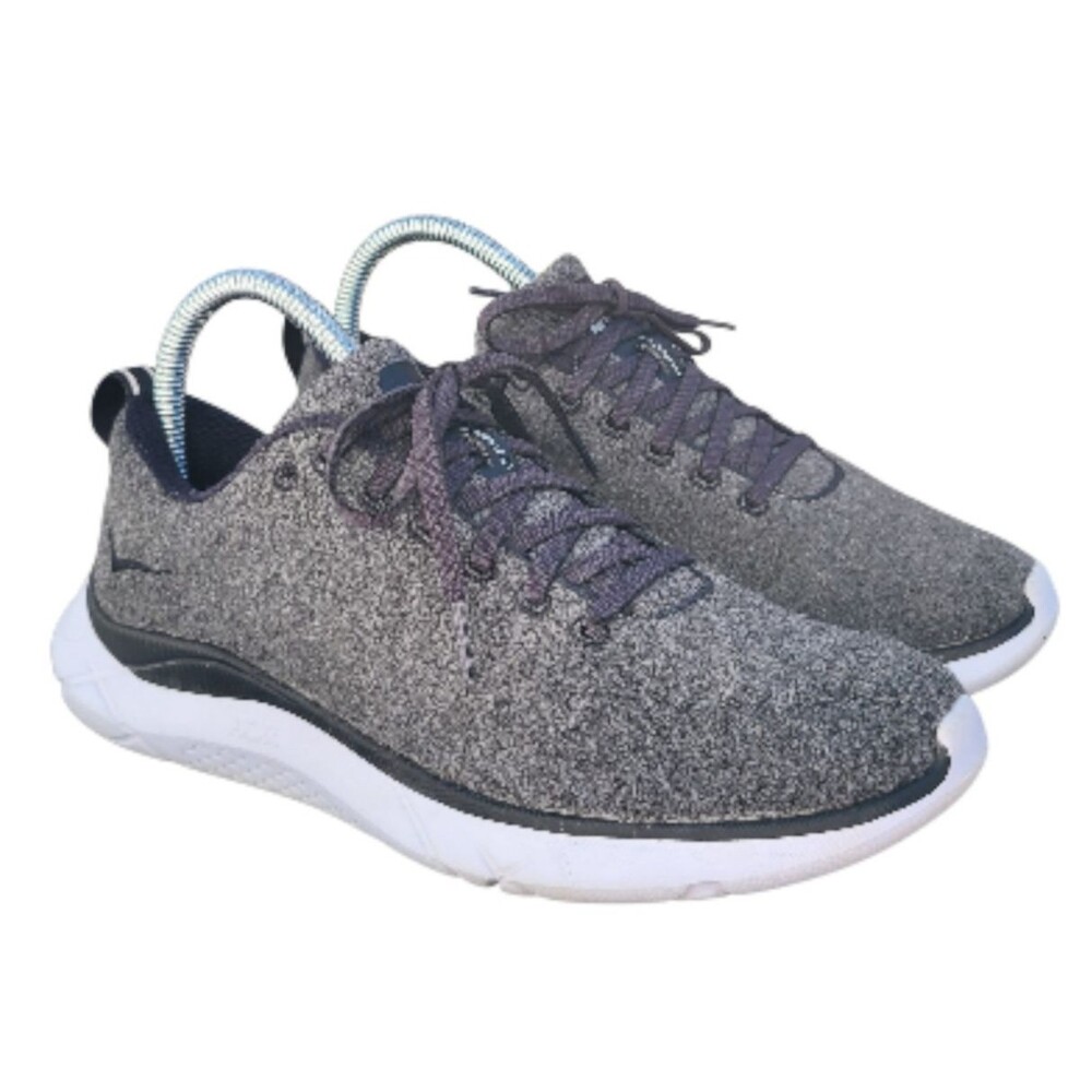 HOKA One One Hupana Wool Grey Knit Sneakers Womens 7.5 Cozy Athleisure Running